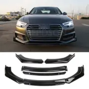 For Audi A4 S4 Gloss Black Front Bumper Lip Splitter Spoiler Diffuser Dual-Layer