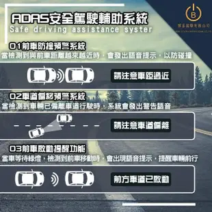 【響尾蛇】A29 電子後視鏡行車紀錄器 2K高畫質 BSD盲區監測 ADAS GPS測速(雙鏡頭行車記錄器 贈32G)