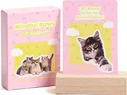 KAWAII KOI 52 Cat-Themed Affirmation Cards Against Anxiety With Wooden Display Stand - Affirmation Cards for Women - Positive Affirmations Cards for Anxiety Relief, Stress Relief, and Self-Care