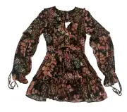 Ted Baker London Hendria Dress 0 US Size 2 Mini Ruffle Peasant Boho Cottagecore