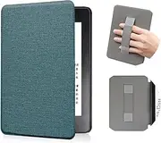 TQLGY Case with Hand Strap for 7" Kindle Paperwhite 12th Generation and Kindle Paperwhite Signature Edition 2024, Durable Slim PU Leather Cover with Auto Sleep/Wake, Green