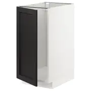 METOD base cab f sink/waste sorting, white/Lerhyttan black stained, 40x60x80 cm