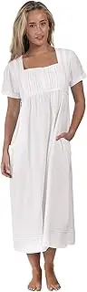 [The 1 for U] 100% Cotton Short Sleeve Nightgown with Pockets - Lara