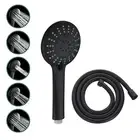 WELS 5-Mode Sprayer Hand Held Shower Head with 1.5m Hose Matte Black Bathroom