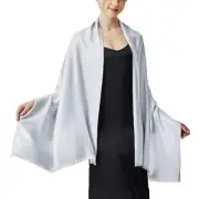 Sparkling Metallic Pashmina Shawl Wraps Scarf for Evening Party A #. Silver