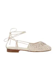 Hereu Mantera Cage Flat Sandals 40 IVORY