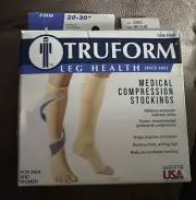 Truform Medical Compression Socks Below Knee Open Toe Size M Beige20-30 Mmhg