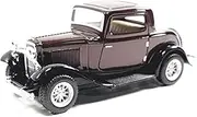 Kinsmart Ford 1932 Chocolate Brown 3 Window Coupe Hardtop 1/34 Scale Diecast Car