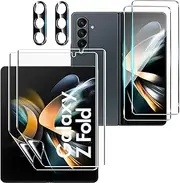 (3+3PCS) RUNGOS for Samsung Z Fold 5 Screen Protector (Inside Flexible TPU Film+Front Tempered Glass+Camera Lens Protector) No Bubbles Screen for Samsung Galaxy Z Fold 5 Screen Protector 5st