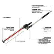 Milwaukee Trimmer Edger Attachment Hedge M18 FUEL 8 Inch Outdoor Tool 2 Piece