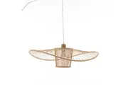 Elysian Breeze Natural Hand-Woven Bamboo Wide Brim Pendant Lamp