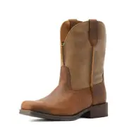 Ariat Ladies Rambler Leather Bomber Brown Square Toe Western Boots #10044536