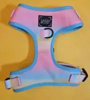SASSY WOOF Soft Cushioned Dog Harness Pink & Blue Sherbert Swirl NWOT Sz MED