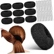 BESTYASH 1 Set Hair Bun Maker Kit Durable Bun Holder Hair Donut Accessories for Women Easy to Use Hairstyle Tools with Donut Shapes Shaped Clips