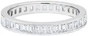 [HEARTS AND YOU] 4ct Emerald Cut Moissanite Full Eternity Elegant Wedding Band White Gold Plated