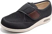 [Mei MACLEOD] Wide Shoes with Adjustable Strap, Diabetic Shoes for Swollen Feet Easy Put On/Off Shoes for Seniors