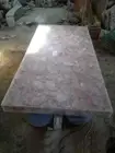 Stunning Rose Quartz Stone Dining Table Handmade Furniture Cafeteria Counter Top