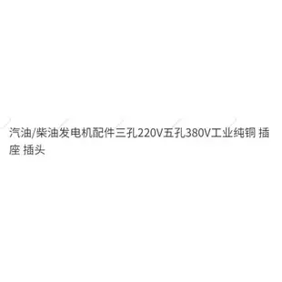 汽油/柴油發電機配件歐式三孔220V五孔三相380V工業純銅插座 插頭