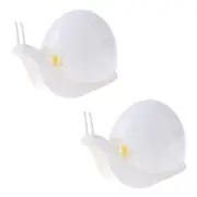Catzon 2 Pack Cute Snail Soap Dispenser for Kitchen Bathroom Accessories-White