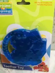 ShipN24Hours.New-Sesame Street. Sesame Beginings 0-18 Months Blue Teether Toy.