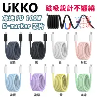 在飛比找PChome24h購物優惠-【繽紛款】UKKO 急速 PD 100W 磁吸收納充電傳輸線