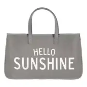 Hello Sunshine Grey Canvas Tote Size 20in W x 12in H x 6in D Pack of 2