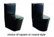 Round/Square Style Black Full Ceramic Back to Wall Faced Toilet Suite S/P Trap