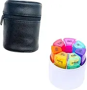 minkissy Upgrade Your Medication Organization: 28-grid Weekly Pill Box Pu Bag Travel Case Daily Medicine Storage for Outdoor and Home Use
