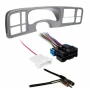 Metra DP-3002PWT 2 DIN Dash Kit w/ Amp Harness & Antenna Adapter for GM (Pewter)