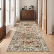 Cekene Rug Runner Hallway Non-Slip 80 x 200 cm Boho Fluffy Kitchen Rug Washable Long Hallway Rug for Kitchen Entrance Bedroom Living Room