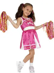 Cheerleader Girls Fancy Dress Costume