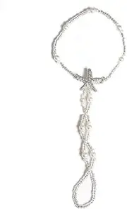 [Generic] Boho Crystal Anklet Starfish Ankle Chains Beach Pearl Barefoot Sandals Ankle Bracelet Summer Foot Chain Jewelry for Women and Girls