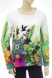 Desigual T-Shirt Woman Tunic Ts Arian 61T24M5 Color 1000 SIZE S