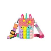 Pop It Shoulder Bag For Girls And Women Unicorn Pop Purse Bags For Kids - Pink