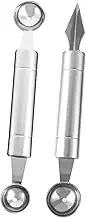 OKUMEYR Stainless Steel Fruit Scoop Ice Ball Maker Double-Ended Design for Desserts Fruit Carving Ergonomic Easy to Wash