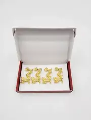 Williams Sonoma Lunar Gold Dragon Chopsticks Rests Set of 4 NEW