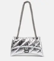 [Balenciaga] Balenciaga Crush Small leather shoulder bag One Size silver