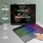 For iPad Pro 12.9' 2022 3/4/5/6th Gen 360° Rotate Touchpad Backlit Keyboard Case