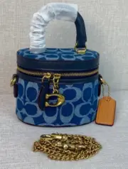 COACH Trail Crossbody 12 Signature Denim Blue CT097 Outlet NEW