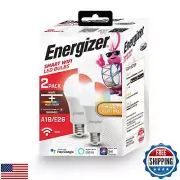 Energizer Connect Smart A19 LED White and Multi-Color RGB Light Bulb with Voi