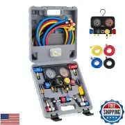 Orion Motor Tech R1234yf AC Gauge Set, 4 Way AC Gauges W Hoses R1234yf R134a