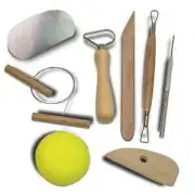 Basic Pottery Kit Clay Molding Hobby Arts and Craft Tool Set for Beginners 8pc