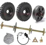 810mm Go Kart Rear Axle Kit & 6" Wheels, 420 Clutch, Brake, Hub Buggy ATV Quad