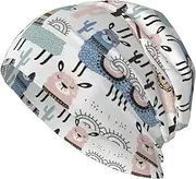 [CADREWY] Tropical Cactus Animal Lama Print Comfortable Unisex Adult Men Knit Hat Stylish Beanie for Winter Running Outdoor Black, Black, One Size, Black, One Size
