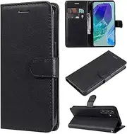 [TiHen] Compatible for Case Oppo Find X5 Pro, PU Leather Wallet Case Folio Card Holder Magnetic Closure Kickstand Shockproof & 2X Screen Protector-Black