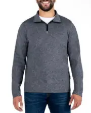 Gerry Men's Long Sleeve 1/4 Zip Pullover, Gray, Size M