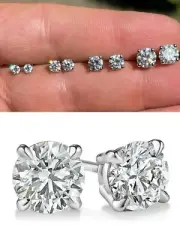 Mens Ladies Real Moissanite Stud Earrings All Size 0.2-2ct VVS D GRA Certified