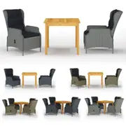 Garden Dining Set Table Chair Seating Furniture Multi Colours 3/5 Piece vidaXL
