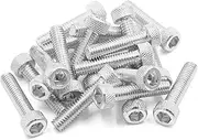 uxcell 20pcs Silver Tone M6 x 30mm Motorcycle Car Hexagon Socket Fastener Bolts Screws