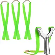 Chihutown 12 Pieces Slingshot Flat Rubber Bands 1mm Thickness, Elastic Rubber Band Bungee Replacement for Slingshot Catapult Hunting, Hunting Catapult Elastic Bungee (green)